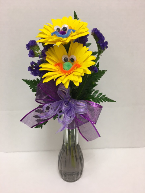 Floral Arrangement With Smiley Face