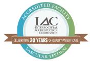 Logo of IAC Accreditation celebrating 20 years of accreditation