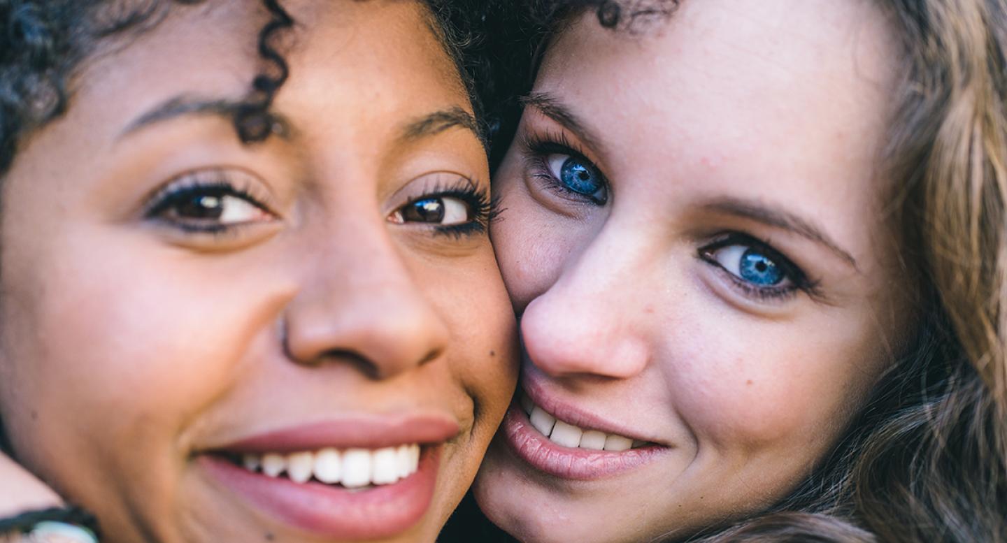 two women hugging