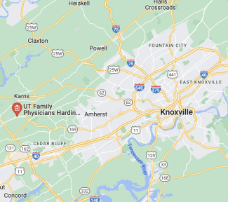 Map showing location of UT Family Physicians in Clinton