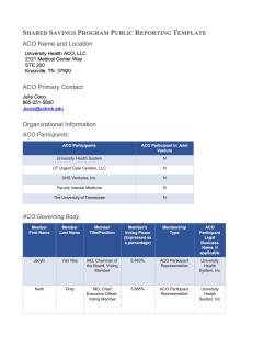 Page 1 - ACO Public Reporting Update
