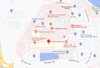 location map of Pat Summitt Clinic 