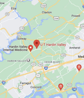 Map of location for UT Fam Physicians Hardin VAlley