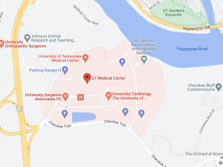 location of UT Internal Medicine and OB/GYN Clinic Building B on map