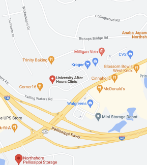 Location on Map of UT Urgent Care Northshore