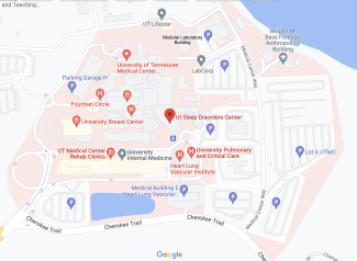 location map of UTMC Sleep Disorder Center