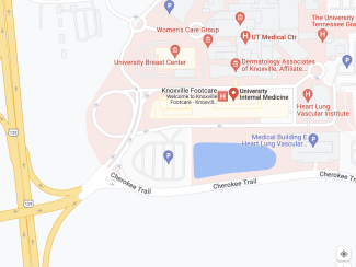 Location on map of UT Internal Medicine Associates