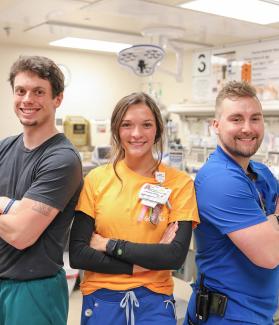 Three nurses in the Emergency Department