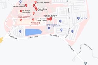 Map of building E, Heart Lung Vascular Institute, HLVI