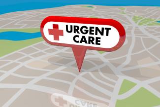 Illustration of Urgent Care Map Pin Location Sign Emergency Medical Center