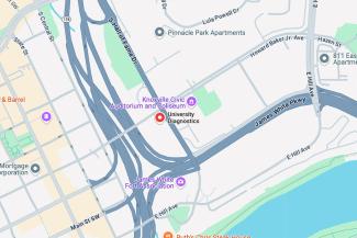 Map of University Diagnostics on Hall of Fame Drive