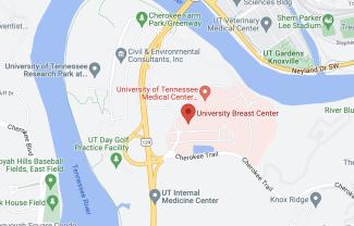 Google map of University Breast Center location at UT Medical Center