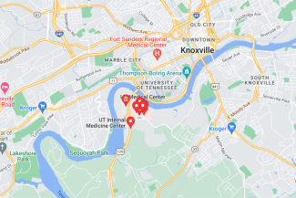 Map of University Neurohospitalists location at UT Medical Center