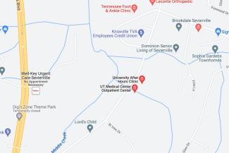 Google map of UT Physical Therapy Sevierville