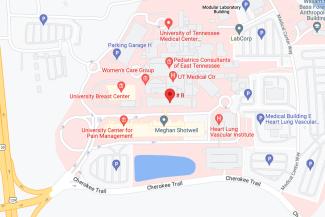 Map of UT Internal Medicine Psychiatric Clinic