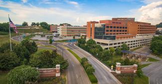Aerial view of UTMC entrance