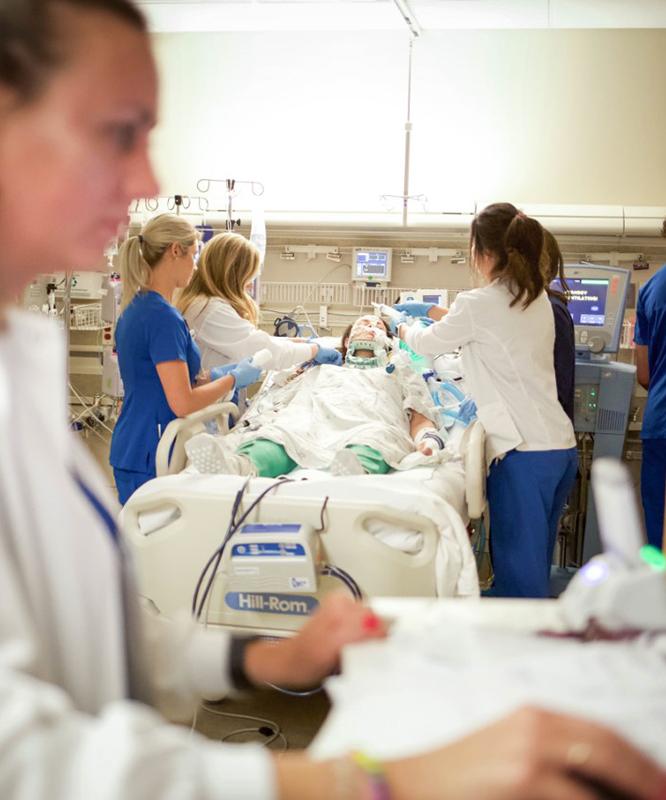 Nurses work in the TSICU